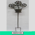 Iron Outdoor Flower Stake with Plant Pot